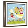 The Image of Children Flying on the Bird-TongRo-Framed Giclee Print