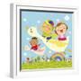 The Image of Children Flying on the Bird-TongRo-Framed Giclee Print