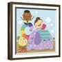 The Image of Children Playing on the Elephant-TongRo-Framed Giclee Print