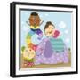 The Image of Children Playing on the Elephant-TongRo-Framed Giclee Print