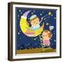 The Image of Children Playing with Moon and Star-TongRo-Framed Giclee Print