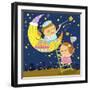 The Image of Children Playing with Moon and Star-TongRo-Framed Giclee Print