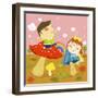 The Image of Children Playing with Mushroom-TongRo-Framed Giclee Print