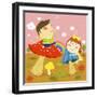 The Image of Children Playing with Mushroom-TongRo-Framed Giclee Print