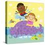 The Image of Children Playing with Purple Colored Whale-TongRo-Stretched Canvas