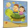The Image of Children Playing with Sea Creature-TongRo-Mounted Giclee Print