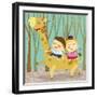 The Image of Children Riding on the Giraffe-TongRo-Framed Giclee Print