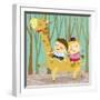 The Image of Children Riding on the Giraffe-TongRo-Framed Giclee Print