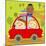 The Image of Children Riding on the Red Car-TongRo-Mounted Giclee Print