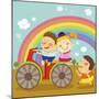 The Image of Children Riding on the Red Motorcycle-TongRo-Mounted Giclee Print