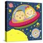 The Image of Children Riding on the Spaceship-TongRo-Stretched Canvas