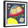 The Image of Children Riding on the Spaceship-TongRo-Framed Giclee Print