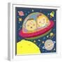 The Image of Children Riding on the Spaceship-TongRo-Framed Giclee Print