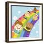 The Image of Children Sliding on the Rainbow-TongRo-Framed Giclee Print