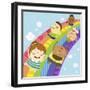 The Image of Children Sliding on the Rainbow-TongRo-Framed Giclee Print