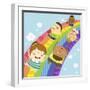 The Image of Children Sliding on the Rainbow-TongRo-Framed Giclee Print