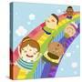 The Image of Children Sliding on the Rainbow-TongRo-Stretched Canvas