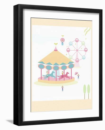 The Image of Pink Amusement Park Rides-TongRo-Framed Giclee Print