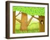 The Image of Squirrel in the Trunk of Tree-TongRo-Framed Giclee Print