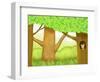 The Image of Squirrel in the Trunk of Tree-TongRo-Framed Giclee Print