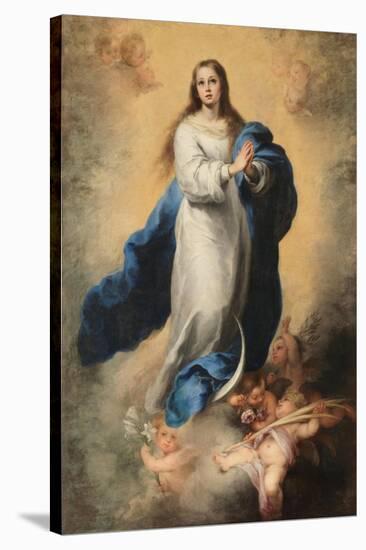 The Immaculate Conception of El Escorial', 1660-1665, Spanish School, Oil on canvas, 206  x 144 cm-BARTOLOME ESTEBAN MURILLO-Stretched Canvas