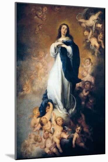 The Immaculate Conception "Of Soult"-Bartolome Esteban Murillo-Mounted Art Print