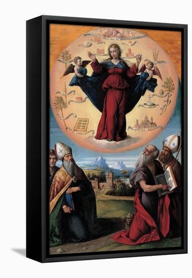 The Immaculate Conception with Saints, C. 1535-1550-Benvenuto Tisi Da Garofalo-Framed Stretched Canvas