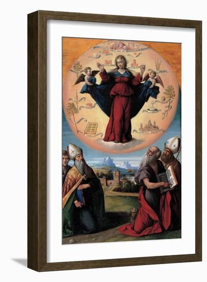 The Immaculate Conception with Saints, C. 1535-1550-Benvenuto Tisi Da Garofalo-Framed Giclee Print