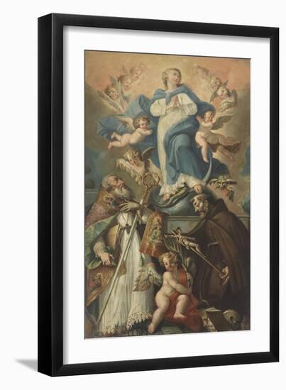 The Immaculate Conception with Saints Francis and Biagio-Gregorio Lazzarini-Framed Giclee Print