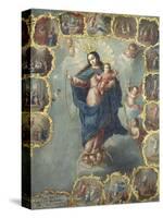 The Immaculate Conception with the Fifteen Mysteries of the Rosary-Miguel Cabrera-Stretched Canvas