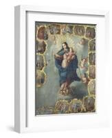 The Immaculate Conception with the Fifteen Mysteries of the Rosary-Miguel Cabrera-Framed Giclee Print