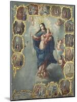 The Immaculate Conception with the Fifteen Mysteries of the Rosary-Miguel Cabrera-Mounted Giclee Print