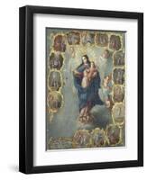 The Immaculate Conception with the Fifteen Mysteries of the Rosary-Miguel Cabrera-Framed Giclee Print