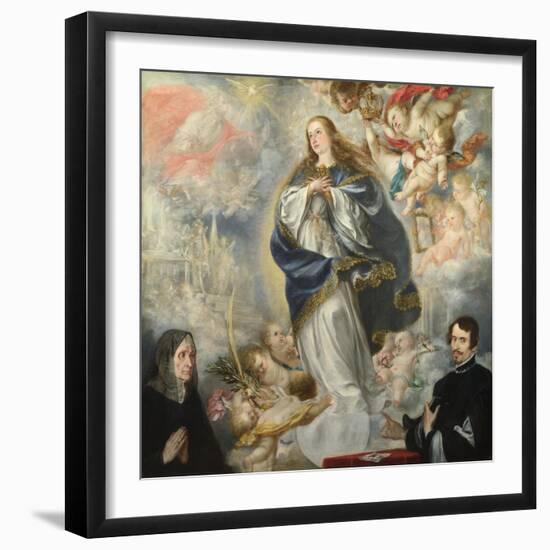 The Immaculate Conception with Two Donors, Ca 1661-Juan de Valdés Leal-Framed Giclee Print