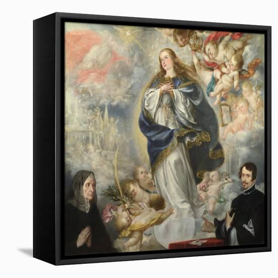 The Immaculate Conception with Two Donors, Ca 1661-Juan de Valdés Leal-Framed Stretched Canvas