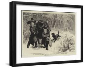 The Imperial Bear Hunt in Russia, Dead, the Emperor of Austria's Prize-Samuel Edmund Waller-Framed Giclee Print