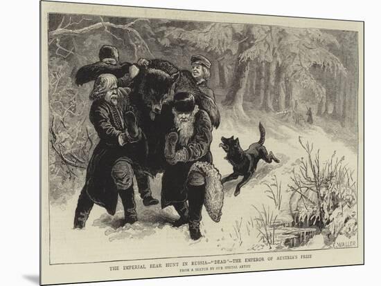 The Imperial Bear Hunt in Russia, Dead, the Emperor of Austria's Prize-Samuel Edmund Waller-Mounted Giclee Print