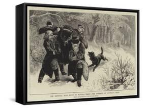 The Imperial Bear Hunt in Russia, Dead, the Emperor of Austria's Prize-Samuel Edmund Waller-Framed Stretched Canvas