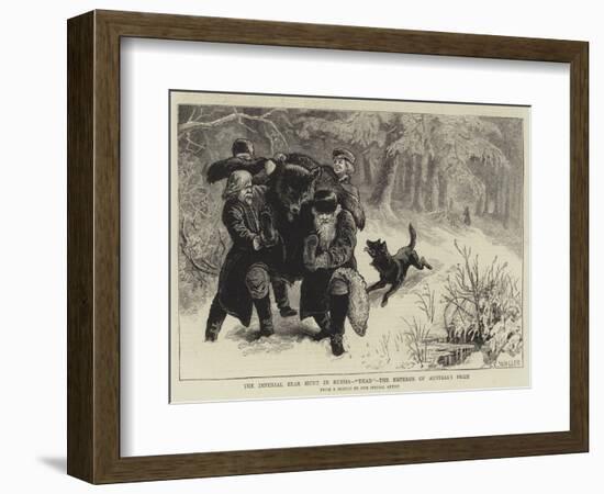 The Imperial Bear Hunt in Russia, Dead, the Emperor of Austria's Prize-Samuel Edmund Waller-Framed Giclee Print