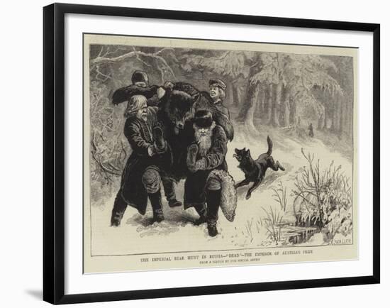 The Imperial Bear Hunt in Russia, Dead, the Emperor of Austria's Prize-Samuel Edmund Waller-Framed Giclee Print