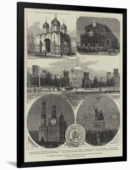 The Imperial Coronation at Moscow, Cathedrals and Palaces, with the Illuminations-null-Framed Giclee Print