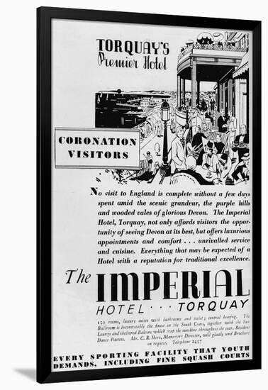 The Imperial Hotel, Torquay, 1937-null-Framed Giclee Print