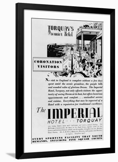 The Imperial Hotel, Torquay, 1937-null-Framed Giclee Print