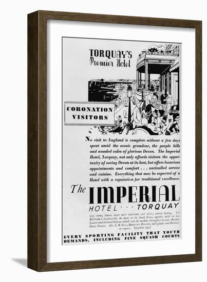 The Imperial Hotel, Torquay, 1937-null-Framed Giclee Print