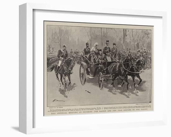 The Imperial Meeting at Potsdam, the Kaiser and the Tsar Driving to the Palace-Frederic De Haenen-Framed Giclee Print