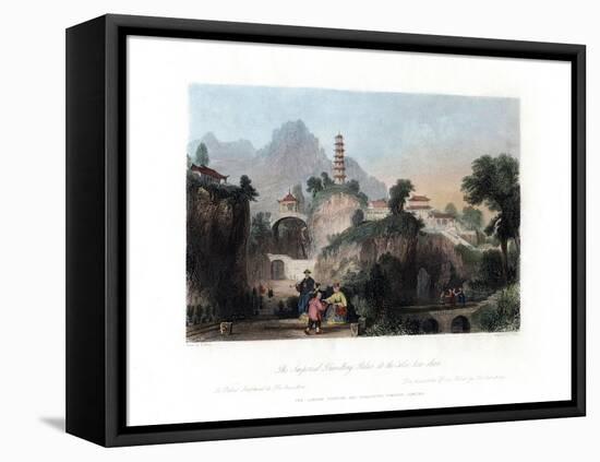 The Imperial Travelling Palace at the Hoo-Kew-Shan, China, C1840-J Sands-Framed Stretched Canvas