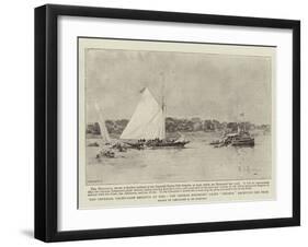 The Imperial Yacht-Club Regatta at Kiel, the German Emperor's Yacht Meteor Receiving the Prize-Eduardo de Martino-Framed Giclee Print