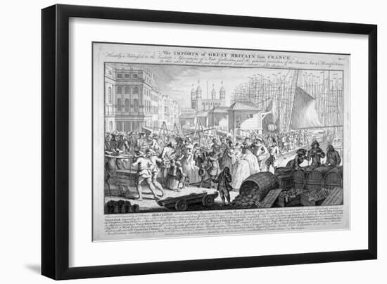 The Imports of Great Britain from France, 1757-LP Boitard-Framed Giclee Print