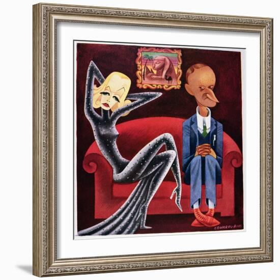 The Impossible Interview, Illustration from Vanity Fair Magazine, 1932-null-Framed Giclee Print