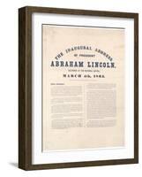 The Inaugural Address of President Abraham Lincoln Delivered at the National Capitol, 4th March…-null-Framed Giclee Print